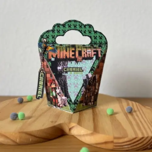 Caixa Triangulove - Tema Minecraft