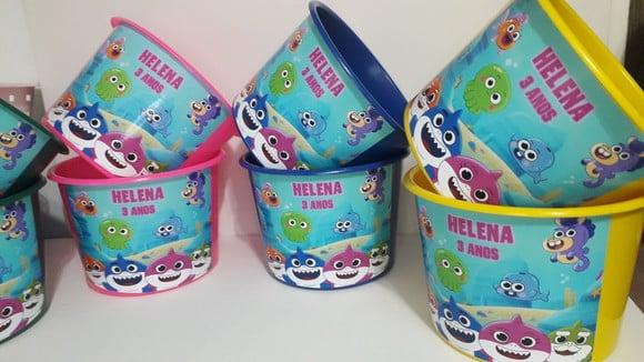 Balde de Pipoca 1,5l Personalizado Baby Shark