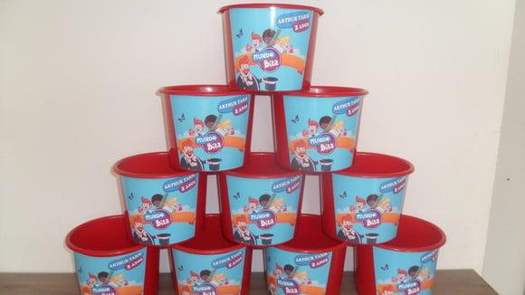 Balde de Pipoca 1,5l Personalizado Mundo Bita