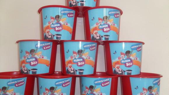 Balde de Pipoca 1,5l Personalizado Mundo Bita