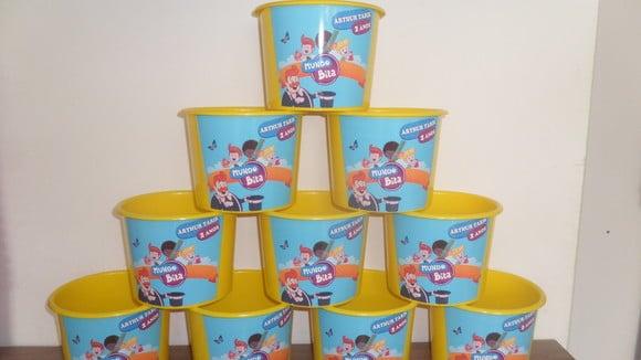 Balde de Pipoca 1,5l Personalizado Mundo Bita