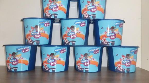 Balde de Pipoca 1,5l Personalizado Mundo Bita