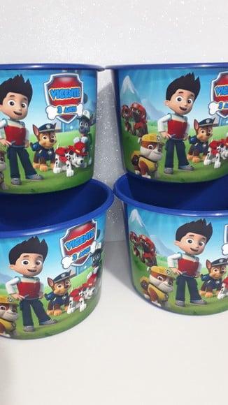 Balde de Pipoca 1,5l Personalizado Patrulha Canina