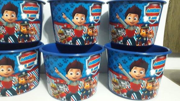 Balde de Pipoca 1,5l Personalizado Patrulha Canina