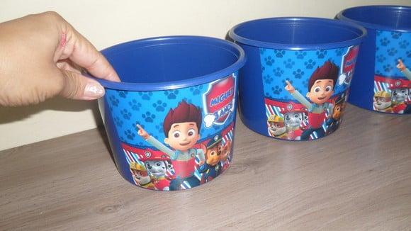 Balde de Pipoca 1,5l Personalizado Patrulha Canina