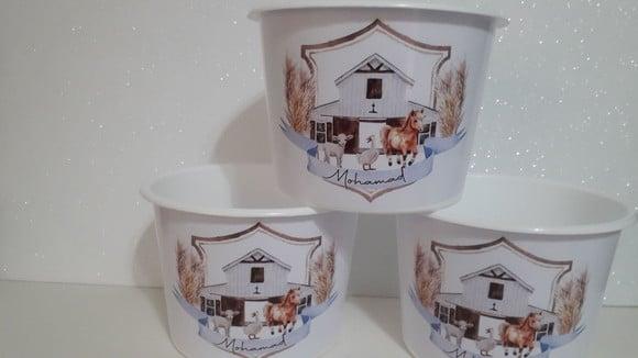 Balde de Pipoca 1,5l Personalizado Tema Fazendinha