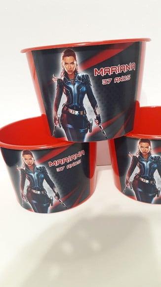 Balde de Pipoca 1,5l Personalizado Viuva Negra