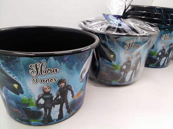 Balde de Pipoca 1,5l Tema Como Treinar Seu Dragão