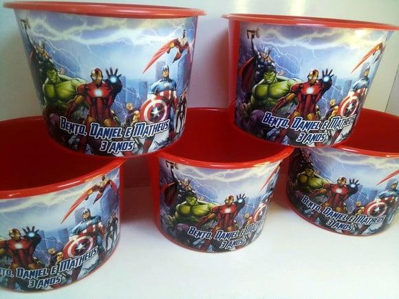Balde de Pipoca 1,5l Tema Vingadores Super Heróis