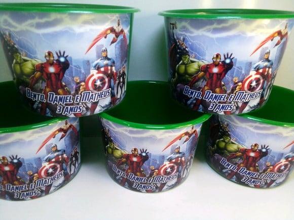 Balde de Pipoca 1,5l Tema Vingadores Super Heróis