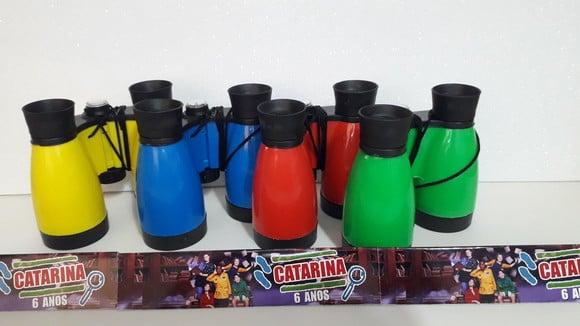 Binoculo de Plástico Colorido com Zoom Tema Detetive