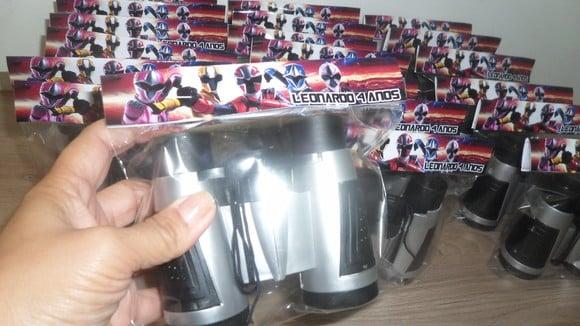 Binoculo Prata Tema Power Rangers