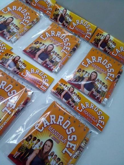 Bloquinho Mini Lápis + Lapela Tema Carrossel