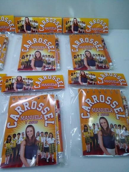 Bloquinho Mini Lápis + Lapela Tema Carrossel