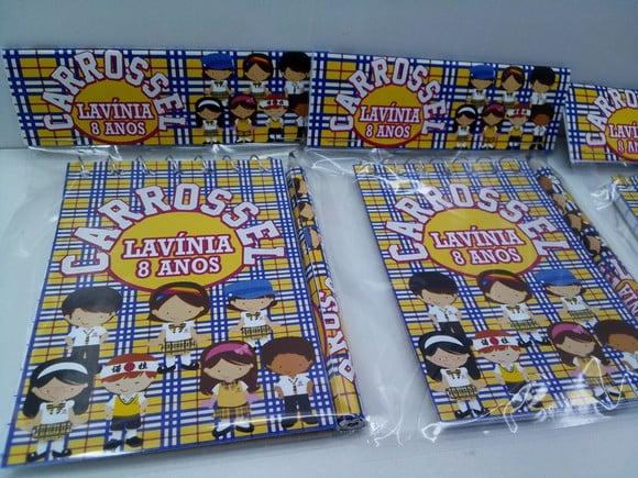 Bloquinho Mini Lápis + Lapela Tema Carrossel