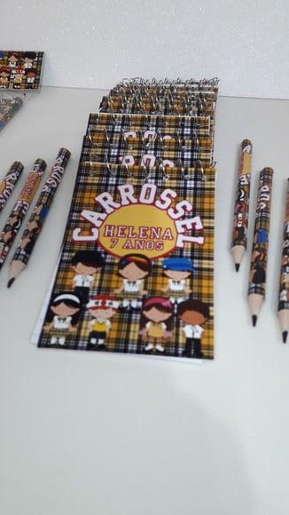 Bloquinho Mini Lápis + Lapela Tema Carrossel