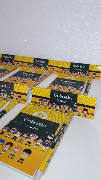 Bloquinho Mini Lápis + Lapela Tema Carrossel com Foto