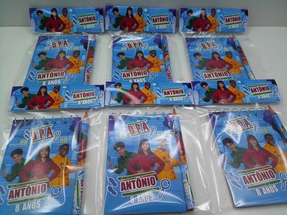 Bloquinho Mini Lápis + Lapela Tema Detetives do Predio Azul