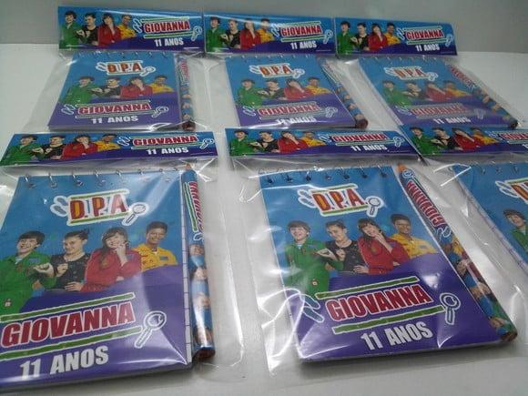 Bloquinho Mini Lápis + Lapela Tema Detetives do Predio Azul
