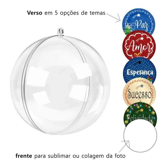 Bola de Acrílico Transparente 6,5cm com Frases