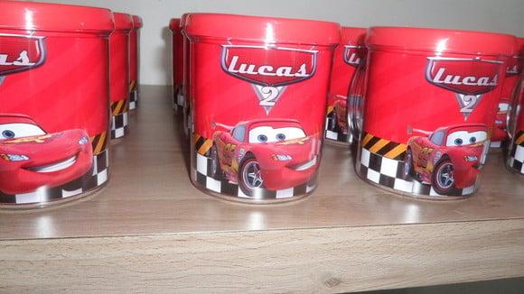 Caneca Acrilica para Foto Tampa de Rosquear Tema Carros