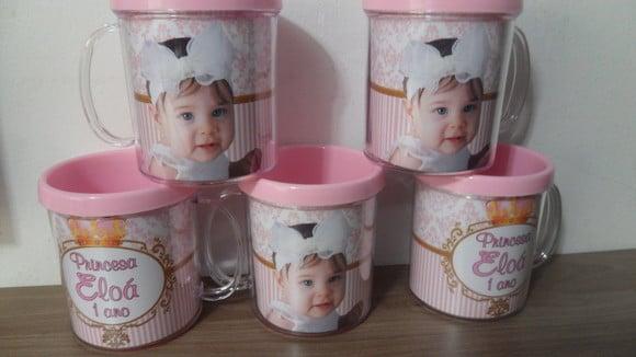 Caneca Acrilica para Foto Tampa de Rosquear Tema Realeza