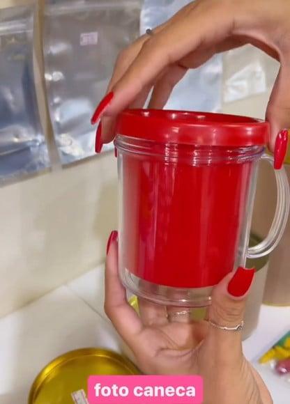 Caneca Acrilica para Foto Tampa de Rosquear Turma da Monica