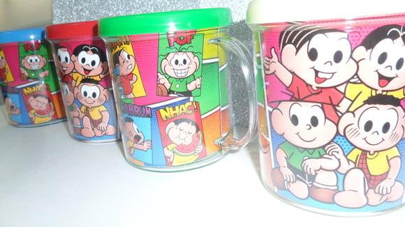 Caneca Acrilica para Foto Tampa de Rosquear Turma da Monica