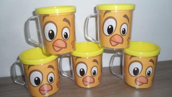 Caneca Acrilica Personalizada Tema Galinha Pintadinha