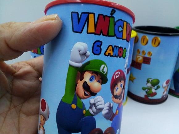 Cofre de Papelão Personalizado Tema Super Mario