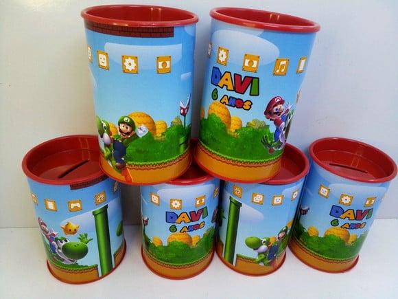 Cofre de Papelão Personalizado Tema Super Mário