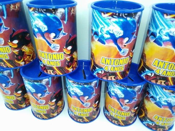 Cofre de Papelão Personalizado Tema Sonic
