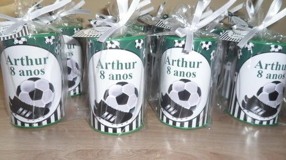 Cofre de Papelão Tampa Colorida Tema Futebol