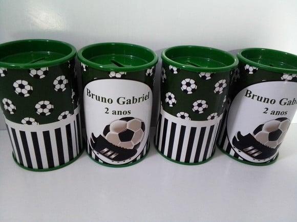 Cofre de Papelão Tampa Colorida Tema Futebol