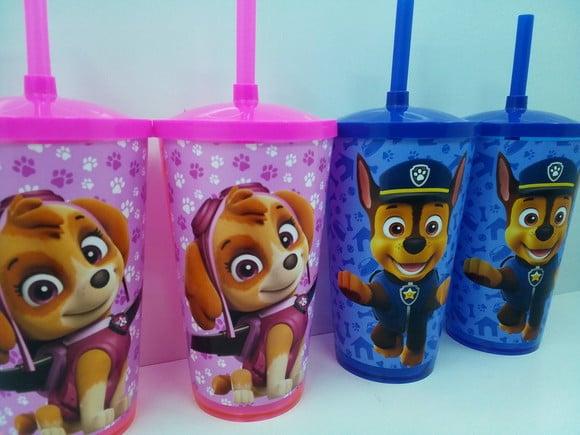 Copo com Tampa e Canudo 500 ml Patrulha Canina