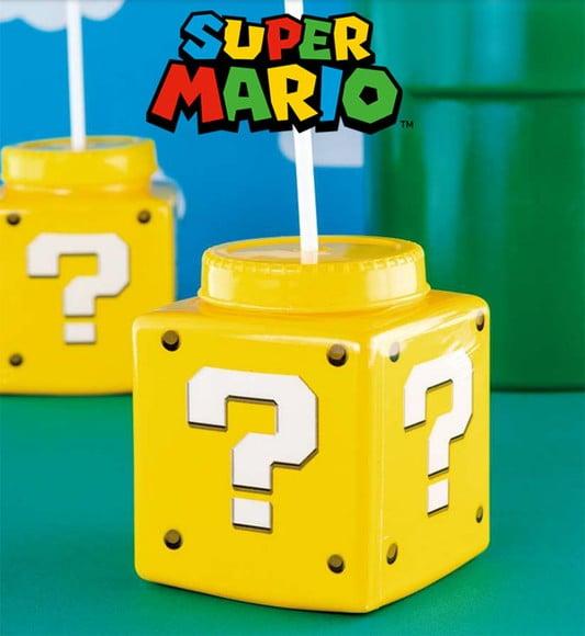 Copo com Tampa e Canudo Super Mário 450 ml