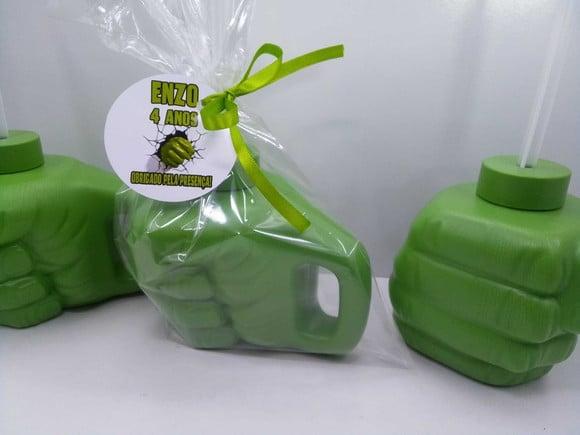 Copo Mão Vingadores 450 ml com Tampa e Canudo 12 x 11cm
