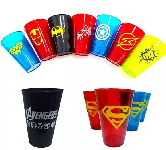 Copo Personalizado Heróis Lembrancinha 450ml Med. 13cm