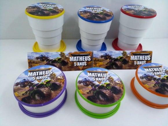 Copo Retratil ou Copo Sanfonado Monster Jam