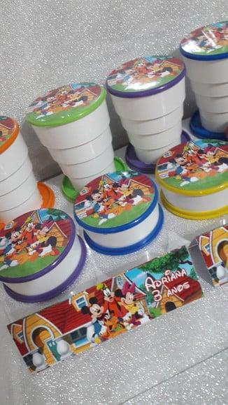 Copo Retratil ou Copo Sanfonado Turma do Mickey