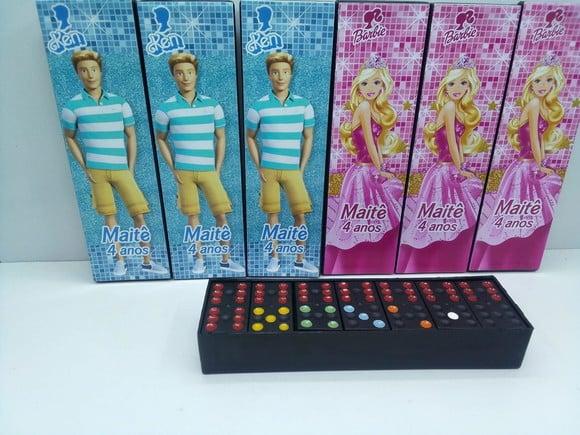 Domino Personalizado Tema Barbi e Ken