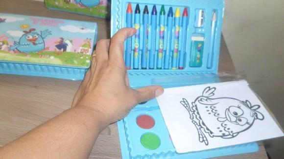 Estojo de Colorir C/6 Desenhos Kit C/48 Peças Personalizado