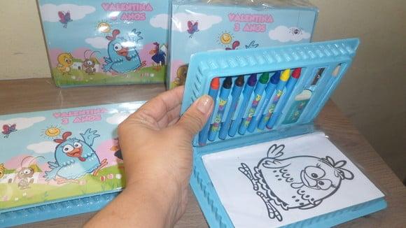 Estojo de Colorir C/6 Desenhos Kit C/48 Peças Personalizado