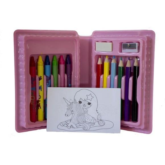 Estojo de Pintura com 18 Peças Desenhos Sortidos