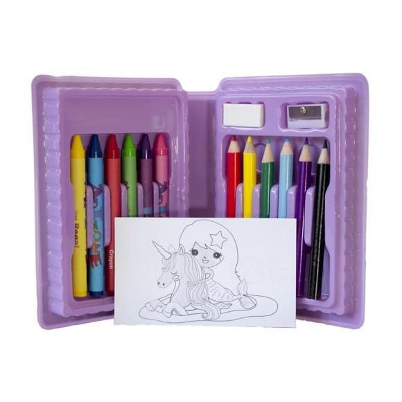 Estojo de Pintura com 18 Peças Desenhos Sortidos