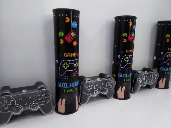 Kit Baleiro Controle de Video Game + Pega Varetas Tema Game