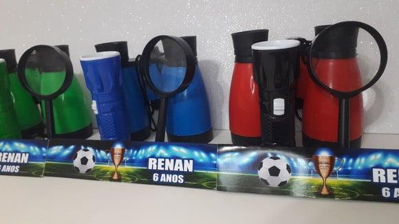 Kit Binoculo + Lanterna + Lupa Personalizado Futebol