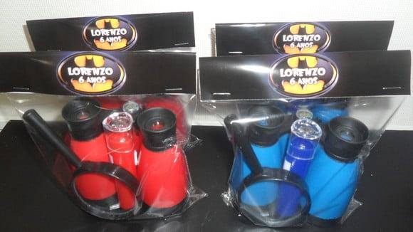 Kit Binoculo + Lanterna + Lupa Personalizado Tema Batman