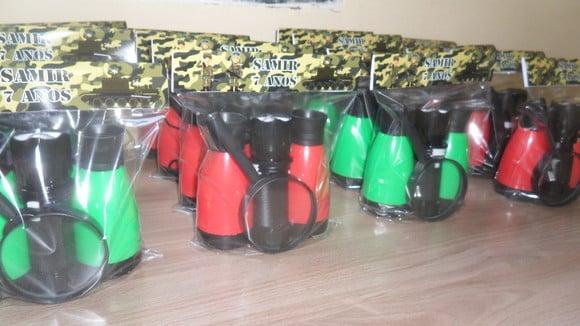 Kit Binoculo + Lanterna + Lupa Personalizado Tema Exercito