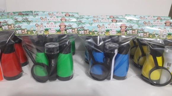 Kit Binoculo + Lanterna + Lupa Personalizado Tema Safari Men